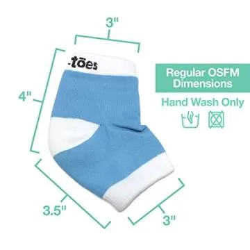 ZenToes Moisturizing Heel Socks 2 Pairs Gel Lined Toeless Spa Socks to Heal and Treat Dry, Cracked Heels While You Sleep (Regular, Blue and Pink)