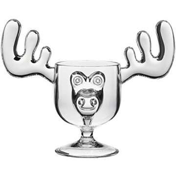 A&R Collectibles Christmas Eggnog Moose Mugs - Gift Boxed Set of 2 - Acrylic Safer Than Glass 8 oz.