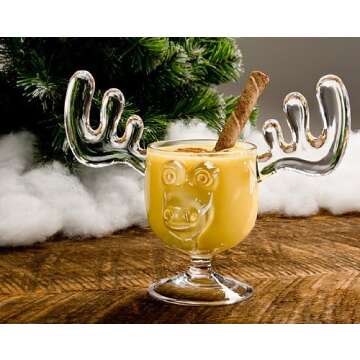 A&R Christmas Eggnog Moose Mugs - Gift Boxed Set of 2