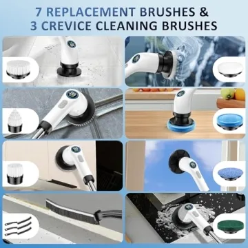 Electric Spin Scrubber with Replaceable Brush Heads for Easy Cleaning