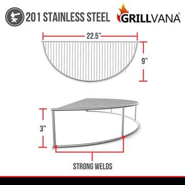 GRILLVANA Upper Deck Stainless Steel Grilling Rack for 22" Grill