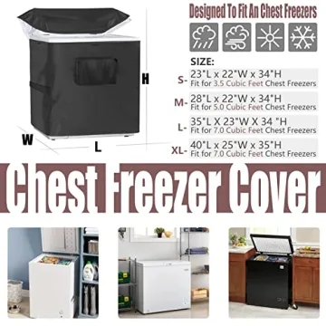 Chest Freezer Cover - Zippered, Noise Reducing, Weatherproof