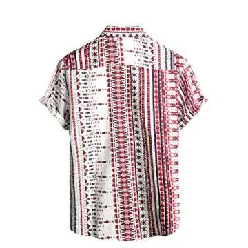 VATPAVE Mens Casual Short Sleeve Button Down Shirts Regular Fit Hawaiian Summer Shirts Small White