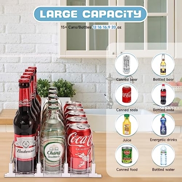 Iklestar Drink Organizer for Fridge with Self-Sliding Feature