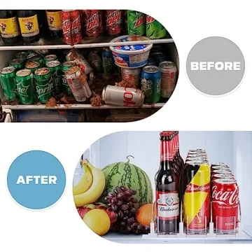 Iklestar Drink Organizer for Fridge with Self-Sliding Feature