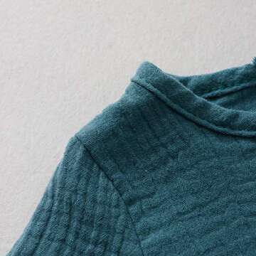 Booraho Newborn Baby Clothes Unisex Set Solid Color Short Sleeve T-Shirt Tops Shorts Pant 2PCS Outfits (Blue Green , 12-18 Months )