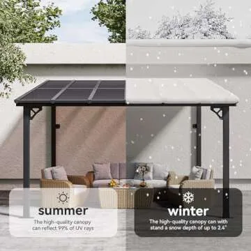 Aoxun 10' x 12' Patio Gazebo Pergola with Sloped Roof