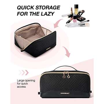 BAGSMART Makeup Bag - Travel Cosmetic Organizer, Water-resistant and Portable Pouch