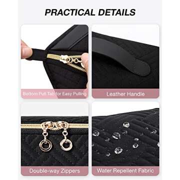 BAGSMART Makeup Bag - Stylish Travel Organizer for Women