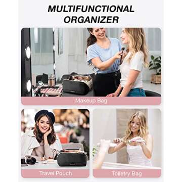 BAGSMART Makeup Bag - Stylish Travel Organizer for Women