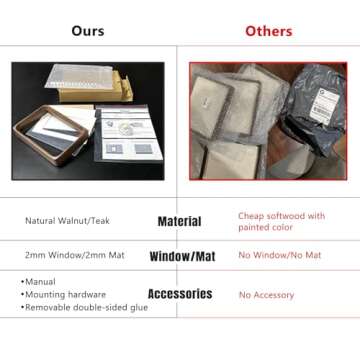 Natural Wood Photo Frames Inspired Tabletop Picture Frame with Mat, Vertical or Horizontal Display (Walnut, 11x14 matted to 5x7/8x10)