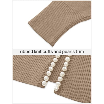 Stylish Open Front Cardigan with Pearl Detail - ZESICA