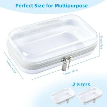 SameTech Zip Bins Clear Storage Bins for Home Organization, Stackable Hard Shell Zipper Case to Orga...