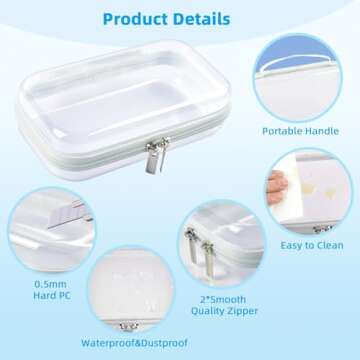 SameTech Zip Bins Clear Storage Bins for Home Organization, Stackable Hard Shell Zipper Case to Organize Bin, Zippered Hard Pouch Container Toiletry Bag Travel Bags for Toiletries, 2pcs