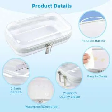 SameTech Zip Bins Clear Storage Bins for Home Organization, Stackable Hard Shell Zipper Case to Organize Bin, Zippered Hard Pouch Container Toiletry Bag Travel Bags for Toiletries, 2pcs