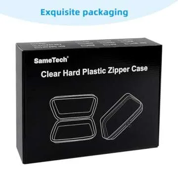 SameTech Zip Bins Clear Storage Bins for Home Organization, Stackable Hard Shell Zipper Case to Organize Bin, Zippered Hard Pouch Container Toiletry Bag Travel Bags for Toiletries, 2pcs