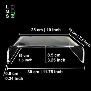 AMT Premium Acrylic Monitor Stand Clear Monitor Stand Clear Monitor Riser Laptop/PC/Multimedia Monitor Stand for Home OfficeF