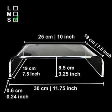 AMT Premium Acrylic Monitor Stand Clear Monitor Stand Clear Monitor Riser Laptop/PC/Multimedia Monitor Stand for Home OfficeF