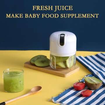 KUFUNG Electric Mini Garlic Chopper - 250ml USB Rechargeable with 3 Reinforced Blades - Portable and Easy to Clean - Food Processor for Garlic, Ginger, Onion, Meat Vegetable and More