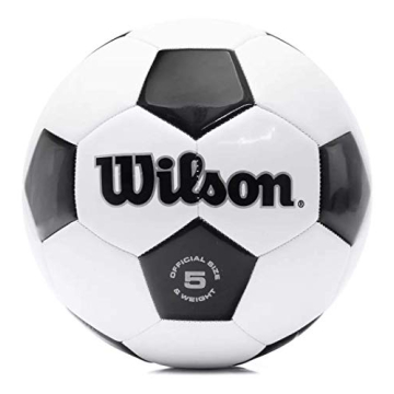 WILSON Traditional Soccer Ball Size 5 Durable Black/White