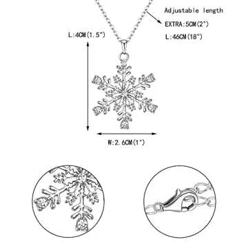 EVER FAITH Austrain Crystal Daily Winter Snowflake Flower Necklace Chain for Women