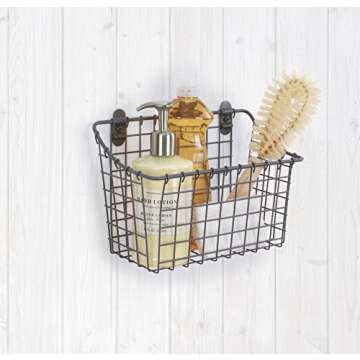 Spectrum Diversified Vintage Cabinet & Wall Mount Basket, Large, Industrial Gray