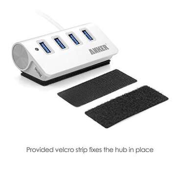Anker 4-Port USB 3.0 Unibody Aluminum Portable Data Hub with 2ft USB 3.0 Cable for MacBook, Mac Pro/Mini, iMac, XPS, Surface Pro, Notebook PC, USB Flash Drives, Mobile HDD, and More