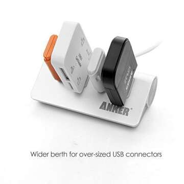 Anker 4-Port USB 3.0 Unibody Aluminum Portable Data Hub with 2ft USB 3.0 Cable for MacBook, Mac Pro/Mini, iMac, XPS, Surface Pro, Notebook PC, USB Flash Drives, Mobile HDD, and More