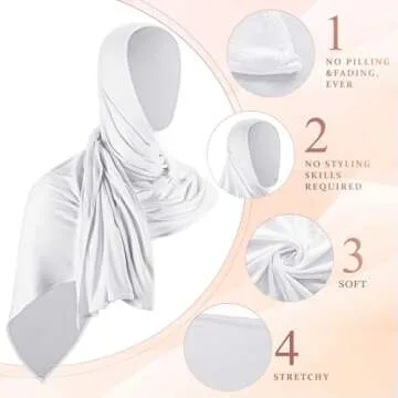 Handepo Instant Hijab Jersey Hijab for Women Muslim Head Scarf Lightweight Long Soft Hijab Shawl Stretch Scarf Wrap (Multicolor,6 Pcs)