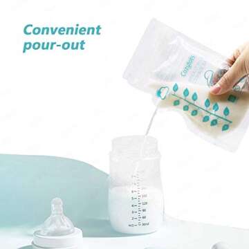 Cozytots Breastmilk Storage Bags 8.5 OZ Pre-Sterilized Breast Milk Storing Bags 250ml Self Standing Milk Bags Breastfeeding Breastmilk Storage Container Milk Saver Nursing Bags 100 Count