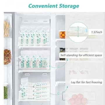 Cozytots Breastmilk Storage Bags 8.5 OZ Pre-Sterilized Breast Milk Storing Bags 250ml Self Standing Milk Bags Breastfeeding Breastmilk Storage Container Milk Saver Nursing Bags 100 Count