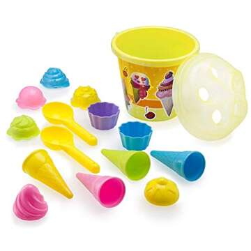 Top Race Beach Toy Set | 16pcs Ice Cream Playset for Kids