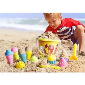 Top Race Beach Toy Set | 16pcs Ice Cream Playset for Kids