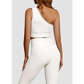 Cut Out One Shoulder Sports Bra & Leggings Set for Women