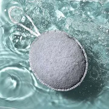 EcoTools Charcoal Exfoliating Puff, Infused Body Sponge, Detoxifying & Exfoliating, Removes Dry Skin & Self-Tanner, Eco-Friendly Bath Accessory for Men & Women, Cruelty-Free & Vegan, 6 Count