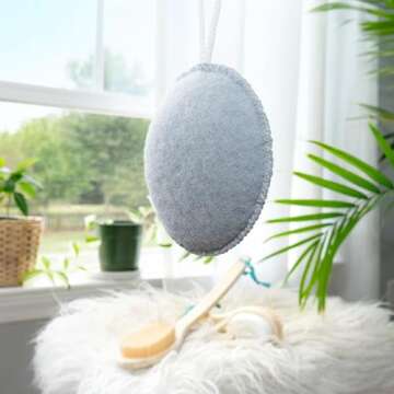 EcoTools Charcoal Exfoliating Puff, Infused Body Sponge, Detoxifying & Exfoliating, Removes Dry Skin & Self-Tanner, Eco-Friendly Bath Accessory for Men & Women, Cruelty-Free & Vegan, 6 Count