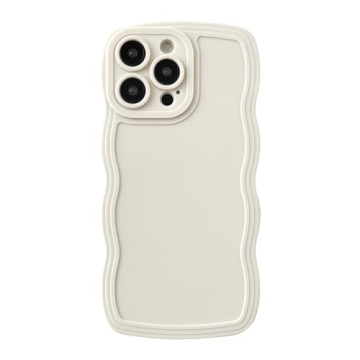 Elegant White Curly Wave iPhone 14 Pro Max Protective Case