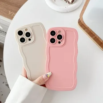 Elegant White Curly Wave iPhone 14 Pro Max Protective Case