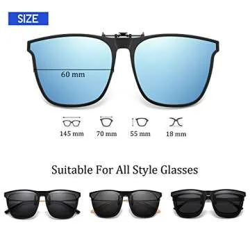 OopsMi Clip-On Sunglasses Polarized for Prescription Glasses