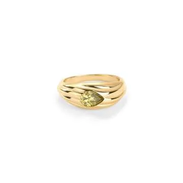 PAVOI 14K Gold-Plated Gemstone Ring - Eco-Friendly Style