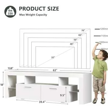 Clikuutory Modern LED TV Stand for 50-75 Inch TVs