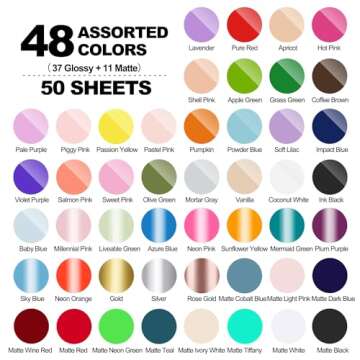 TECKWRAP 50 Pack Vinyl Sheets for DIY Crafting & Decor