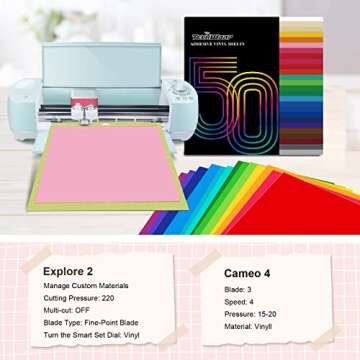 TECKWRAP 50 Pack Vinyl Sheets for DIY Crafting & Decor
