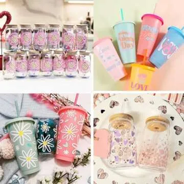 TECKWRAP 50 Pack Vinyl Sheets for DIY Crafting & Decor