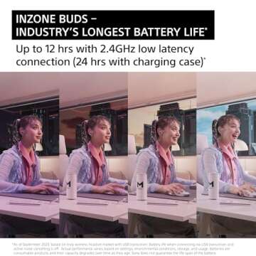 Sony INZONE Buds Gaming Earbuds with 24 Hour Battery Life
