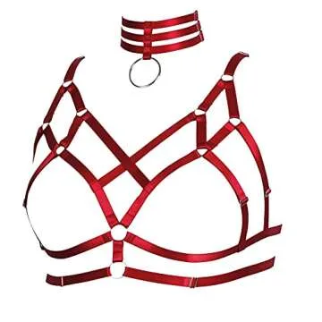 Plus Size Women's Harness Bra for Festivals and Rave Events