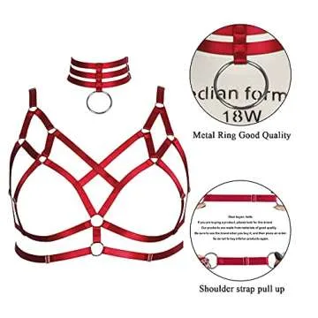 Plus Size Women's Harness Bra for Festivals and Rave Events