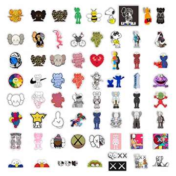Stickers Pack Cartoon, Colorful VSCO Waterproof Stickers, Cute Aesthetic Stickers. Laptop, Water Bottle, Phone, Skateboard Stickers for Teens Girls Kids, Vinyl Sticker. (65PCS)
