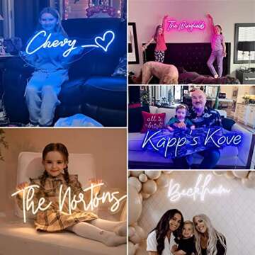 Custom Neon Signs,Personalized Large Led Neon Lights Sign, Neon Sign Customizable for Wedding Wall D...
