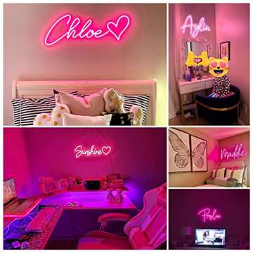 Custom Neon Signs,Personalized Large Led Neon Lights Sign, Neon Sign Customizable for Wedding Wall Decor Bedroom Birthday Party Bar Shop Logo Custom Name Neon (Optional 10" to 60")